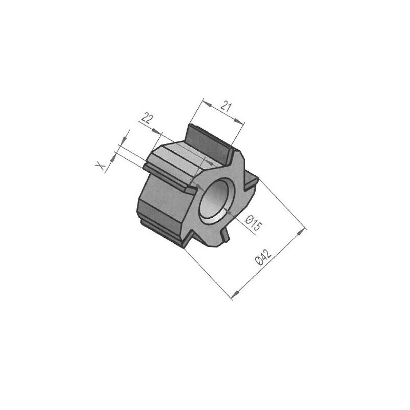 Tungstênio fresa de metal duro de tungstênio 5 picos / mm 40x22